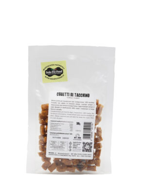 cubetti di tacchino per cani snack naturale